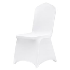 Stretch Spandex Folding Chair Covers, Universal Fitted Chair Cover, Removable Washable Protective Slipcovers, for Wedding, Holiday, Banquet, Party, Celebration, Dining (12PCS White)