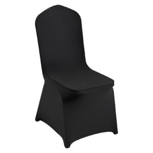 stretch spandex folding chair covers, universal fitted chair cover, removable washable protective slipcovers, for wedding, holiday, banquet, party, celebration, dining (30pcs black)