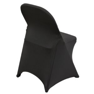stretch spandex folding chair covers, universal fitted chair cover, removable washable protective slipcovers, for wedding, holiday, banquet, party, celebration, dining (30pcs black)