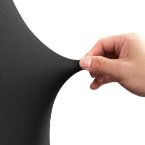 stretch spandex folding chair covers, universal fitted chair cover, removable washable protective slipcovers, for wedding, holiday, banquet, party, celebration, dining (30pcs black)