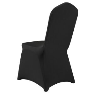 stretch spandex folding chair covers, universal fitted chair cover, removable washable protective slipcovers, for wedding, holiday, banquet, party, celebration, dining (50pcs black)