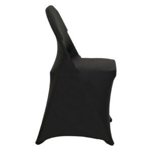 stretch spandex folding chair covers, universal fitted chair cover, removable washable protective slipcovers, for wedding, holiday, banquet, party, celebration, dining (50pcs black)