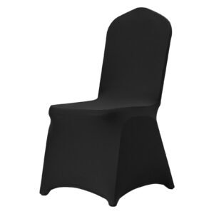Stretch Spandex Folding Chair Covers, Universal Fitted Chair Cover, Removable Washable Protective Slipcovers, for Wedding, Holiday, Banquet, Party, Celebration, Dining (50PCS Black)