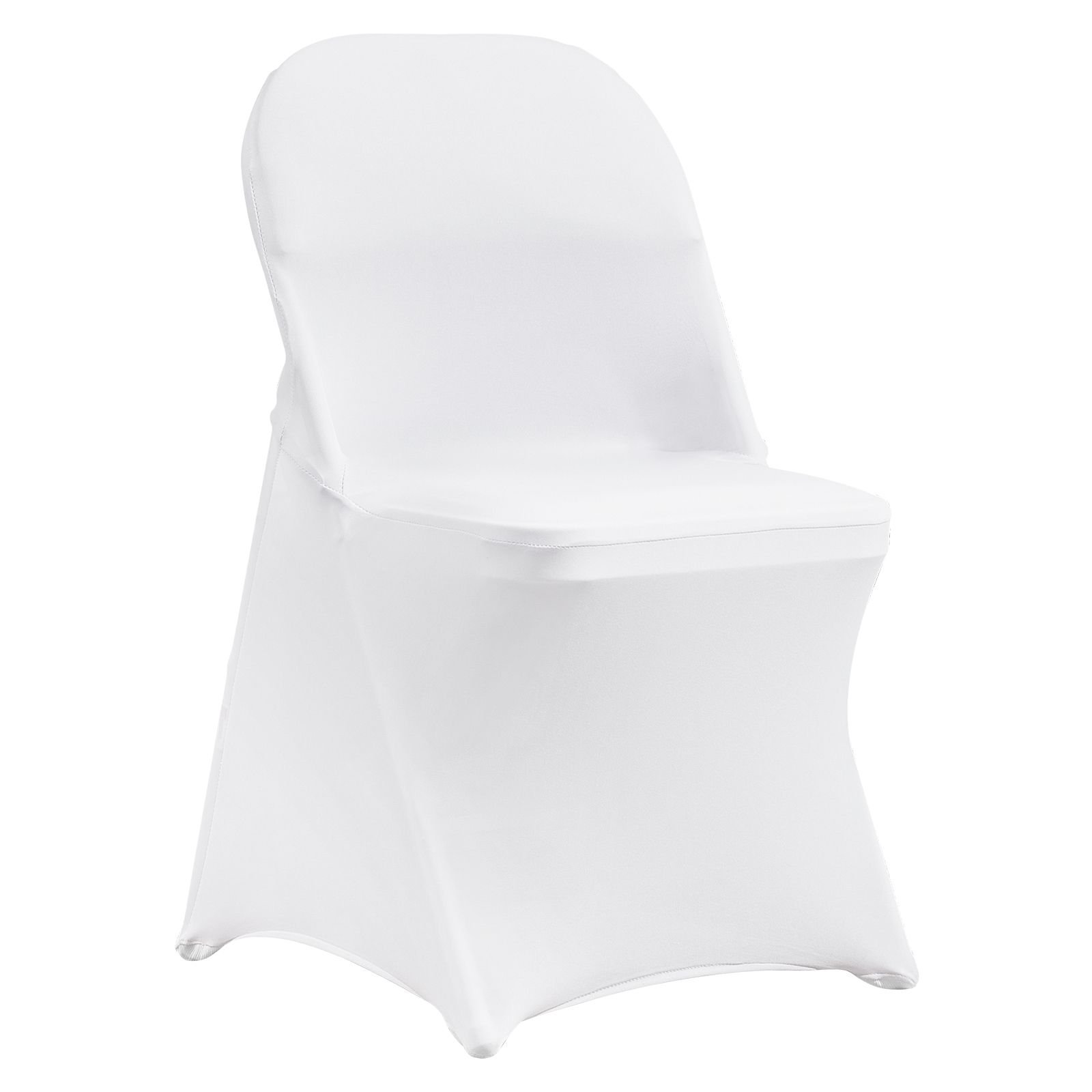 stretch spandex folding chair covers, universal fitted chair cover, removable washable protective slipcovers, for wedding, holiday, banquet, party, celebration, dining (50pcs white)