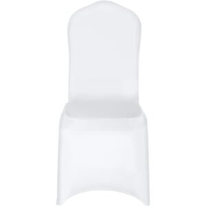 Stretch Spandex Folding Chair Covers, Universal Fitted Chair Cover, Removable Washable Protective Slipcovers, for Wedding, Holiday, Banquet, Party, Celebration, Dining (50PCS White)