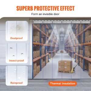 strip curtain, 84" height x 38" width, 0.08" thickness, 6pcs clear pvc strip door curtain, freezer curtain, plastic door strips for walk in freezers, coolers & warehouse doors, with 50% overlap