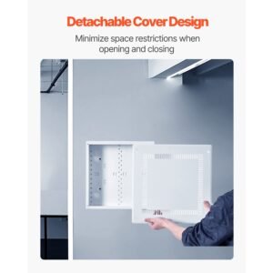 structured media enclosure, 14 inch, recessed in wall media box with cover, wall mount cable management box kit, structured wiring multi media cabinet, cold rolled steel, for tv home theater