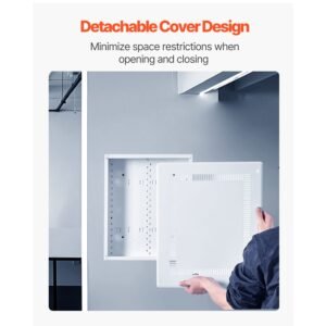 structured media enclosure, 17 inch, recessed in wall media box with cover, wall mount cable management box kit, structured wiring multi media cabinet, cold rolled steel, for tv home theater