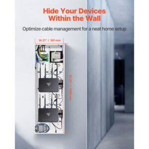 structured media enclosure, 42 inch, recessed in wall media box with cover, wall mount cable management box kit, structured wiring multi media cabinet, cold rolled steel, for tv home theater