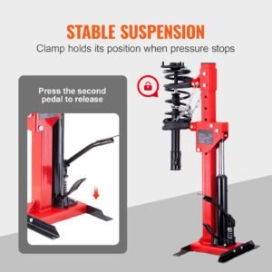 strut spring compressor, 4.5 ton/9920 lbs hydraulic jack capacity, 1 ton rated compression force, auto strut coil spring compressor tool, hydraulic spring compressor for strut spring removing