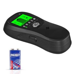 Stud Finder Wall Scanner, 5 in 1, Electronic Wall Stud Detector with Smart Sensor, High-Definition LCD Display and Audio Alarm, for the Center and Edge of Metal, AC Wire, Joists, Pipes, Black
