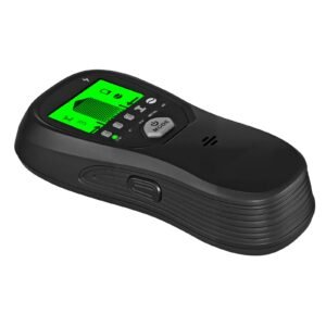 stud finder wall scanner, 5 in 1, electronic wall stud detector with smart sensor, high definition lcd display and audio alarm, for the center and edge of metal, ac wire, joists, pipes, black