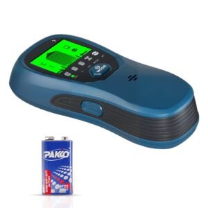 stud finder wall scanner, 5 in 1, electronic wall stud detector with smart sensor, high definition lcd display and audio alarm, for the center and edge of metal, ac wire, joists, pipes, blue