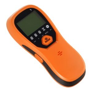 stud finder wall scanner, 5 in 1, electronic wall stud detector with smart sensor, high definition lcd display and audio alarm, for the center and edge of metal, ac wire, joists, pipes, orange