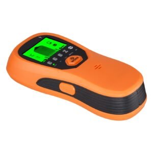 stud finder wall scanner, 5 in 1, electronic wall stud detector with smart sensor, high definition lcd display and audio alarm, for the center and edge of metal, ac wire, joists, pipes, orange