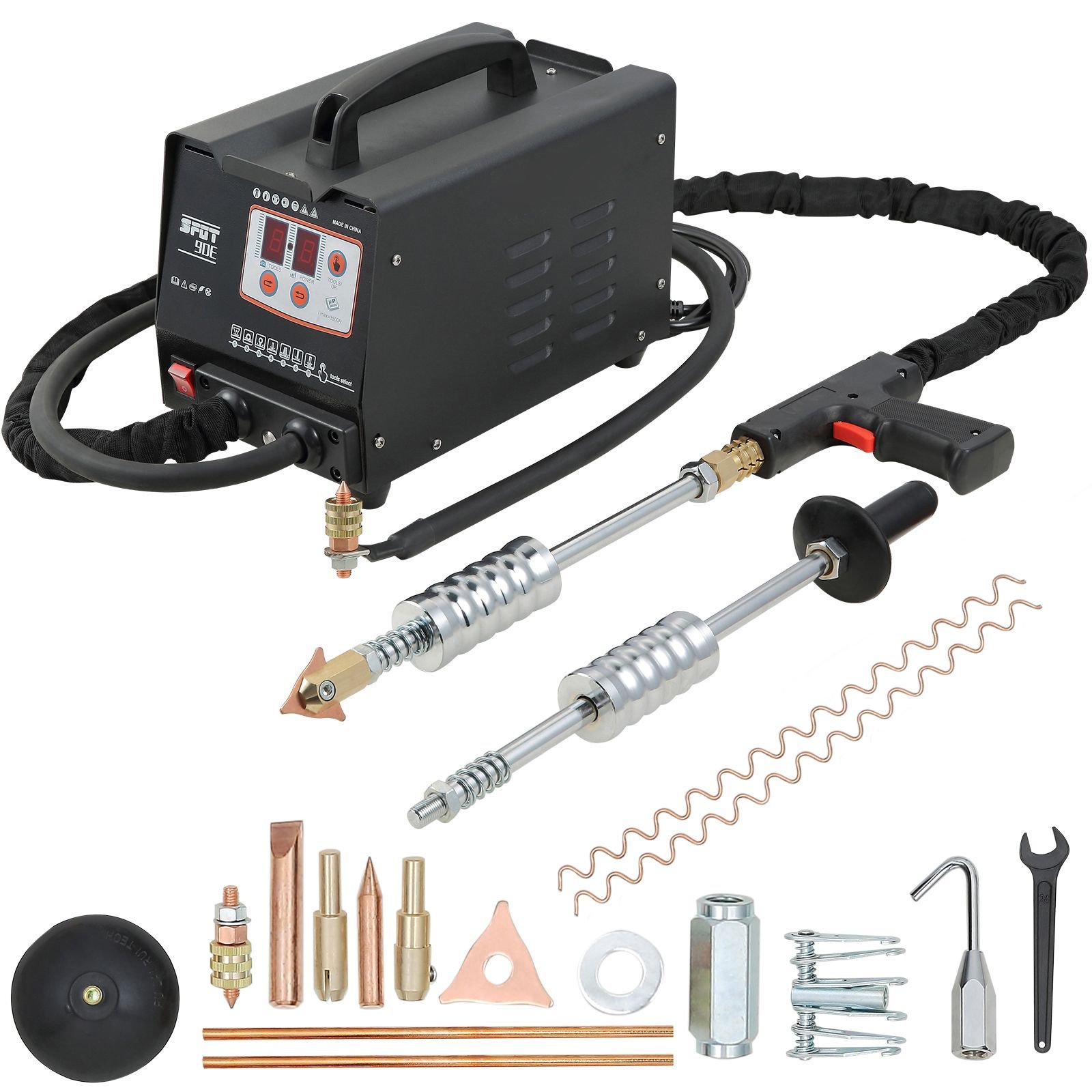 stud welder dent repair kit, 110v spot welding machine with slide hammer dent puller, professional dent removal kit for auto body dent repair