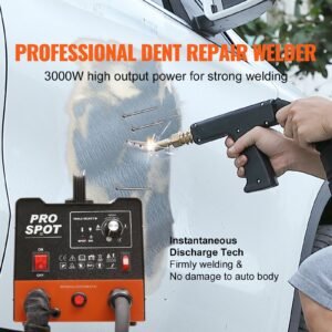 stud welder dent repair kit, 3kw spot welder dent puller with 6 welding modes, auto body spot welding dent puller machine & 16 types of welding accessories for car, truck, motorcycle dent repair
