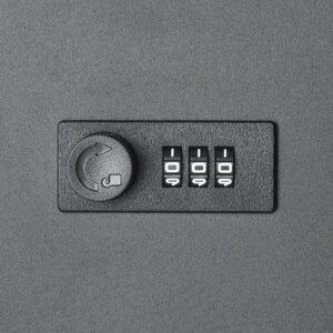 sturdy metal key locker, combo lock, mountable on wall, 12'', charcoal gray, ensures safe keeping of mail and keys