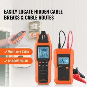 subterranean wire tracker, up to 3 ft detection depth, voltage range 12 600v, circuit and line break locator, extends to 6561 ft for underground pipes, electric fencing, hidden wires