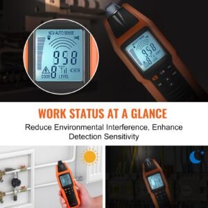 subterranean wire tracker, up to 3 ft detection depth, voltage range 12 600v, circuit and line break locator, extends to 6561 ft for underground pipes, electric fencing, hidden wires