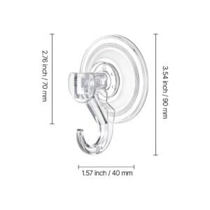 suction cup hooks 6 pack, 2.76 x 3.54 x 1.57 inch, 10 lbs max load clear shower suction cups, strong and reusable heavy duty wall holder, for loofah, towel, glass, window, kitchen, bathroom