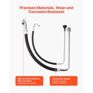 suction hose tube and reflux line sets, aluminum alloy an rubber suction hose and reflux line set, paint sprayers tool part, compatible with multiple airless spraying/line painting machine
