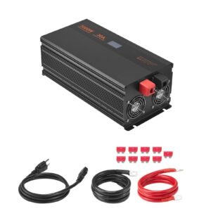 Sump Pump Battery Backup System, 3000W, Auto Switches to Battery Inverter for Continuous Sump Pump Operation, Pure Sine Wave, LCD Display, for Basement Protection Emergency and Power Outage