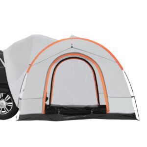 SUV Camping Tent, 8'-8' SUV Tent Attachment for Camping with Rain Layer and Carry Bag, PU2000mm Double Layer Truck Tent, Accommodate 6-8 Person, Rear Tent for Van Hatch Tailgate