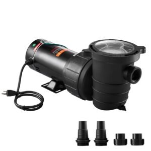 Swimming Pool Pump 1.5HP 115V 1100W, Single Speed Pumps for Above Ground, Powerful Pool Pumps with Strainer Filter Basket, 5280 GPH Max. Flow, Certification of ETL for Security