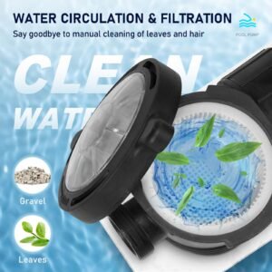 swimming pool pump 1.5hp 115v 1100w, single speed pumps for above ground, powerful pool pumps with strainer filter basket, 5280 gph max. flow, certification of etl for security