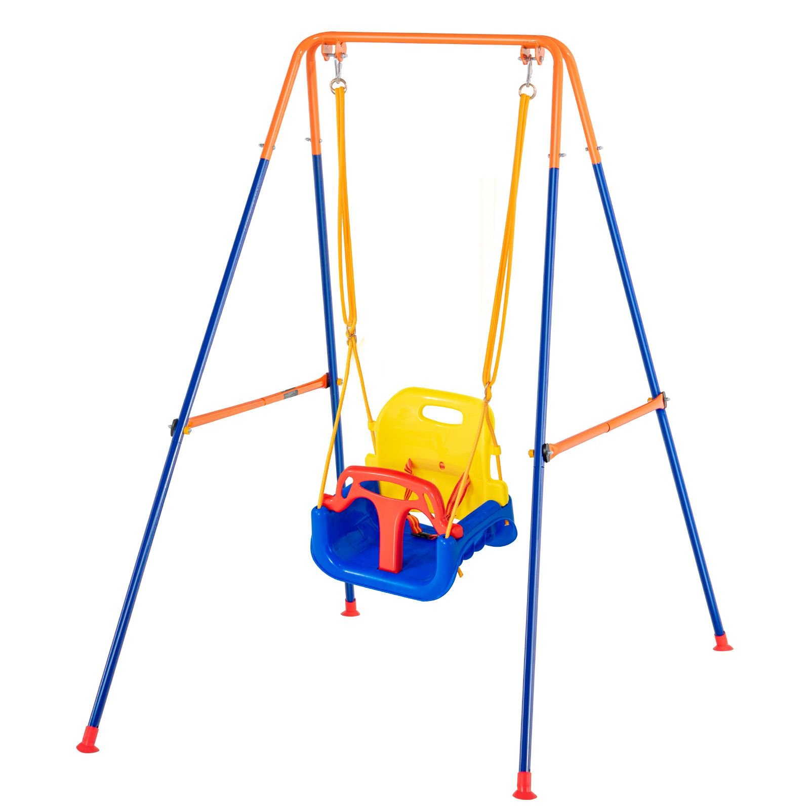 swing sets for backyard, 3 in 1 toddler swing set with 4 sandbags, foldable metal stand, easy to assemble, swingset indoor/outdoor for kids 3 6 years, youth 6 10 years and teenagers 10+