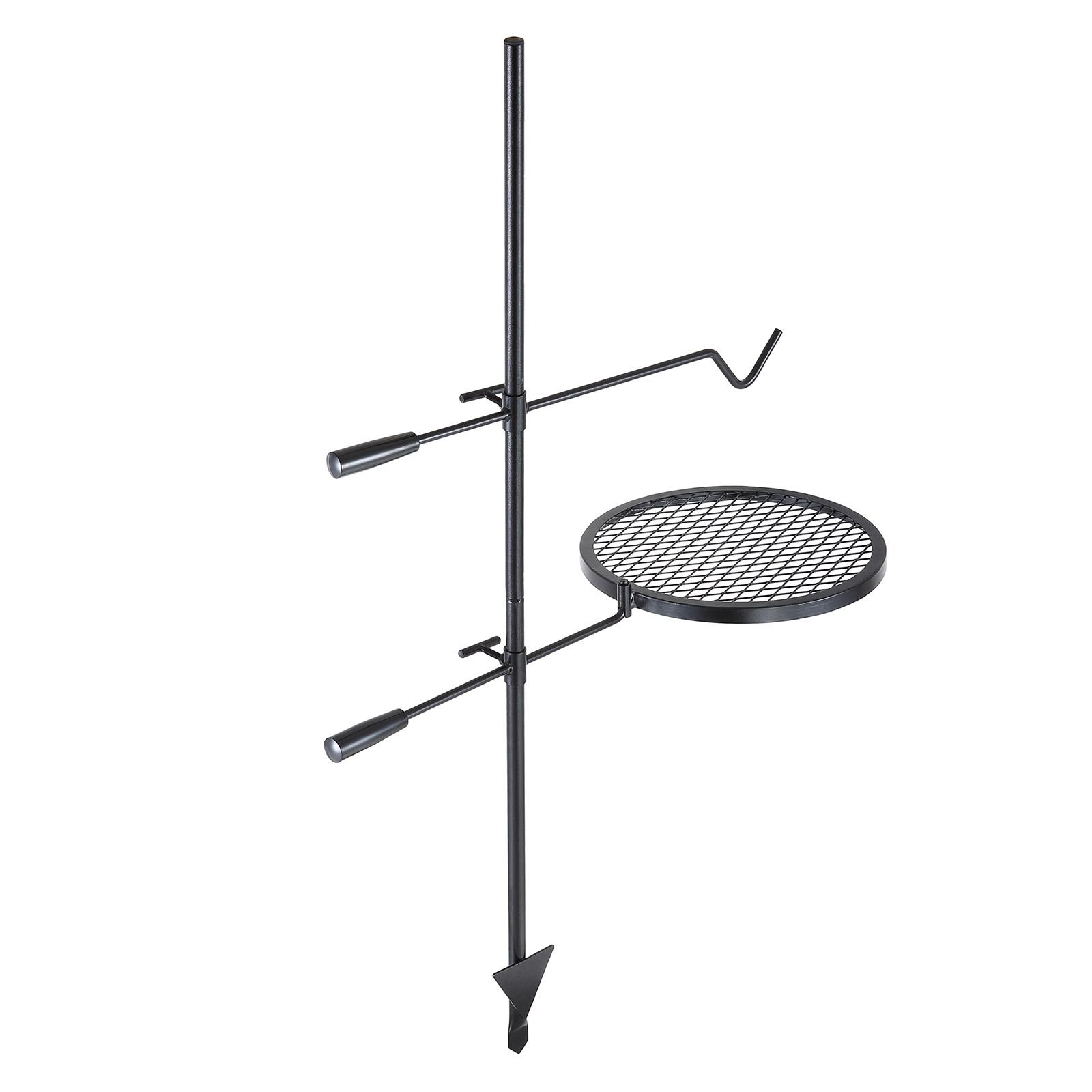 swivel campfire grill, fire pit grill grate over fire pits, heavy duty steel grill grates, 360° adjustable open fire outdoor cooking equipment, portable camp fire racks for camping outdoor bbq
