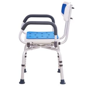 swivel shower chair 360 degree, adjustable shower seat with pivoting arms for inside showers or tubs, non slip rotating bathtub shower chair for elderly disabled injured, 400lbs capacity