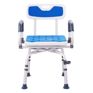 Swivel Shower Chair 360 Degree, Adjustable Shower Seat with Pivoting Arms for Inside Showers or Tubs, Non-Slip Rotating Bathtub Shower Chair for Elderly Disabled Injured, 400LBS Capacity
