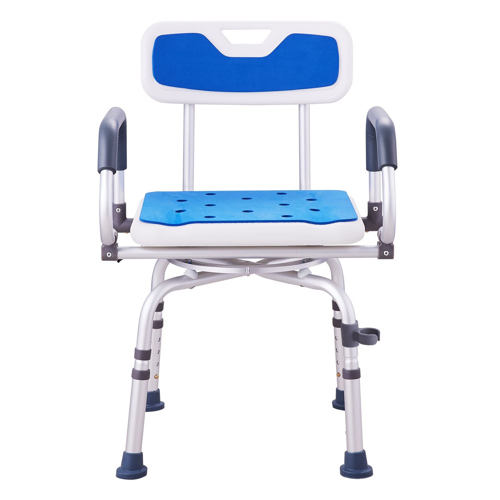 swivel shower chair 360 degree, adjustable shower seat with pivoting arms for inside showers or tubs, non slip rotating bathtub shower chair for elderly disabled injured, 400lbs capacity