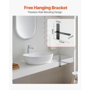 t shelf brackets 2 pcs, 200 lbs/90 kg weight capacity, 12x2.89x12 in / 304.8x73.5x304.8 mm, solid steel heavy duty brackets for shelves, countertop support floating bracket hardware with screws