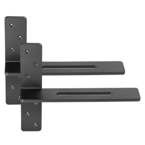 t shelf brackets 2 pcs, 200 lbs/90 kg weight capacity, 14x2.89x12 in / 355.6x73.5x304.8 mm, solid steel heavy duty brackets for shelves, countertop support floating bracket hardware with screws