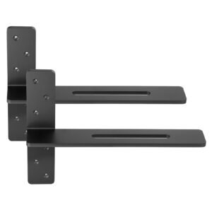 T Shelf Brackets 2 Pcs, 200 lbs/90 kg Weight Capacity, 16x2.89x12 in / 406.4x73.5x304.8 mm, Solid Steel Heavy Duty Brackets for Shelves, Countertop Support Floating Bracket Hardware with Screws