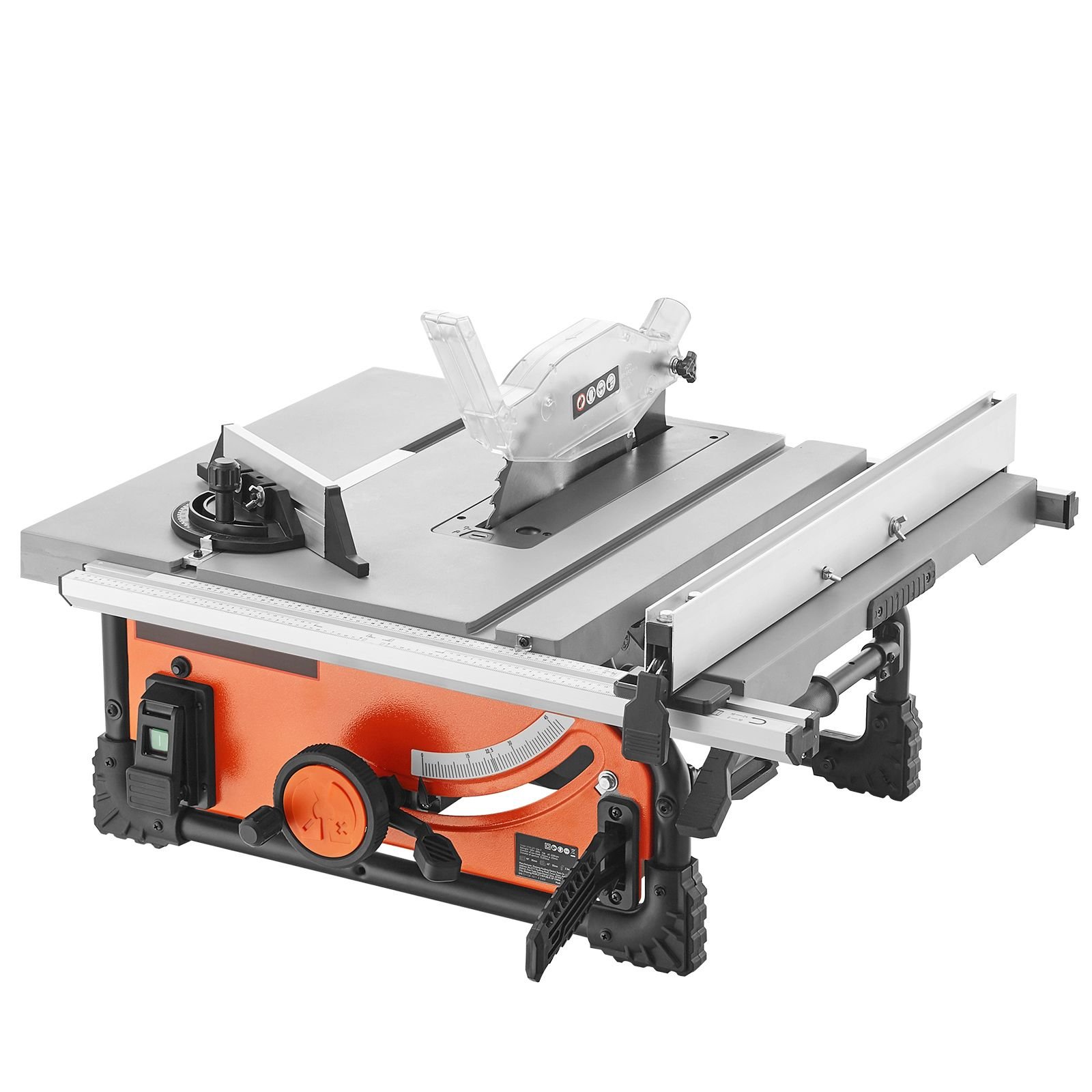 table saw for jobsite, 10 inch 15 amp, 25 in max rip capacity, cutting speed up to 4500rpm, 40t blade, portable compact tablesaw with sliding miter gauge for diy woodworking and furniture making