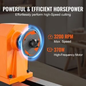 tabletop wood lathe, dimensions 10x18 inches, motor strength 0.5 hp 370w, offers wood crafting with 5 adjustable speeds ranging from 780 to 3840 rpm, includes rod injection, wrenches, facepla