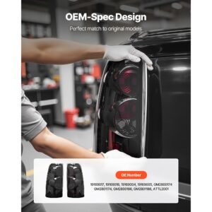 tail light assembly compatible with 1999 2006 chevy silverado 1500 2500 3500, 1999 2003 gmc sierra 1500 2500 1500/2500 hd, 2pcs left & right side taillights rear brake lamps without bulbs
