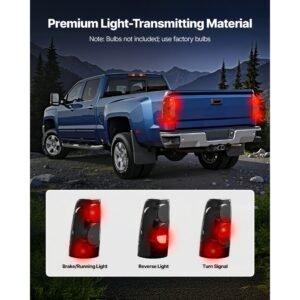 tail light assembly compatible with 1999 2006 chevy silverado 1500 2500 3500, 1999 2003 gmc sierra 1500 2500 1500/2500 hd, 2pcs left & right side taillights rear brake lamps without bulbs