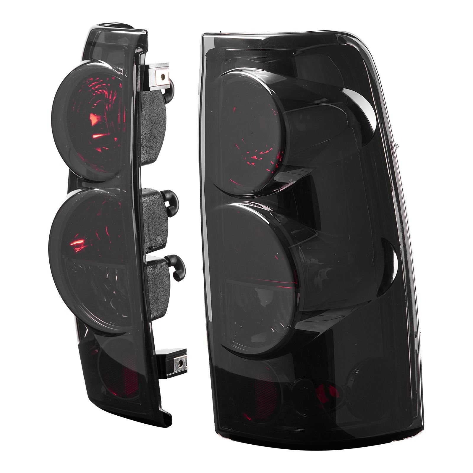 tail light assembly compatible with 1999 2006 chevy silverado 1500 2500 3500, 1999 2003 gmc sierra 1500 2500 1500/2500 hd, 2pcs left & right side taillights rear brake lamps without bulbs