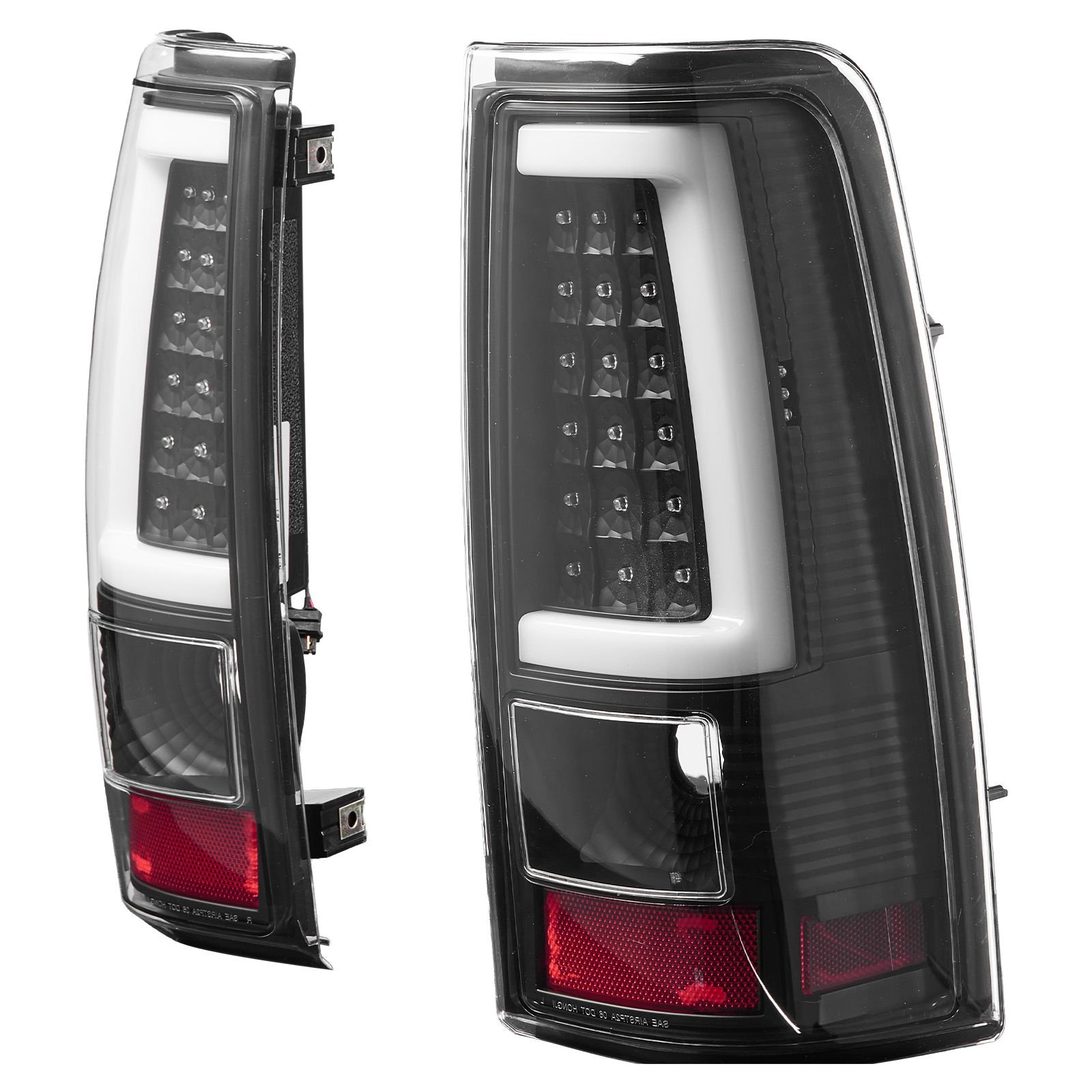 tail light assembly compatible with 2003 2006 chevy silverado 1500 1500 hd 2500 2500 hd 3500, 2007 2007 chevy classic, 2pcs driver & passenger side led taillight brake lamps with bulbs, black