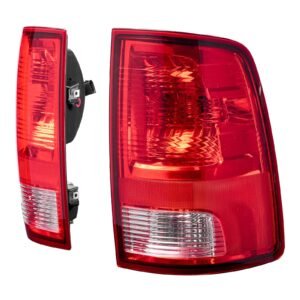 Tail Light Assembly Compatible with 2009-2018 Dodge Ram 1500 2500 3500, 2019-2020 Dodge Ram 1500 Classic, Halogen Version Left & Right Side Taillight Rear Brake Lamps with Halogen Bulbs, 2PCS