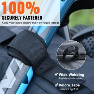 tailgate bike pad, 53" truck tailgate pad carry 5 mountain bikes, tailgate protection pad with reflective strips and tool pockets, tailgate pad with camera opening for mid size pickup trucks