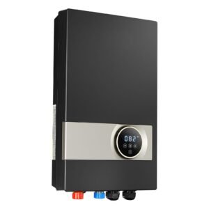 tankless electric water heater, 27kw instant hot water heater under sink, on demand for bathroom, kitchen, office with lcd touch screen, child security lock ,space saving, 240v black