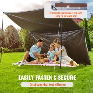 tarp waterproof 16x20 ft, plastic poly tarp cover 10 mil, multi purpose tear uv and temperature resistant outdoor tarpaulin with high durability reinforced grommets (silver/brown)