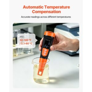 tds meter, 0 9990 ppm measuring range, ec (conductivity) /tds (ppm) multi parameter measurement, digital water tester with atc, clear va display screen, for drinking water quality testing