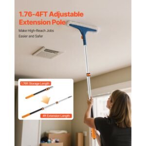 Telescopic Extension Pole, 1.76-4 FT Multi-Purpose Extendable Pole, Sturdy Aluminum Alloy Paint Pole Extension with Flip-Lock Design, High Reach Roller Stick for Painting, Dusting and Cleaning